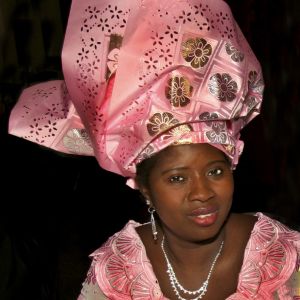 Su, an Ethiopian woman garbed in the traditional clothing of her native country, poses during a wedding reception. “It’s a thrill for me to help people understand and welcome various cultures to our country," Su said.